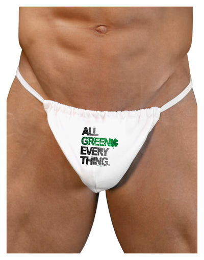 All Green Everything Distressed Mens G-String Underwear-Mens G-String-LOBBO-White-Small/Medium-Davson Sales