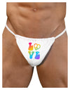 Peace and Love - Peace Heart Love Mens G-String Underwear-Mens G-String-LOBBO-White-Small/Medium-Davson Sales