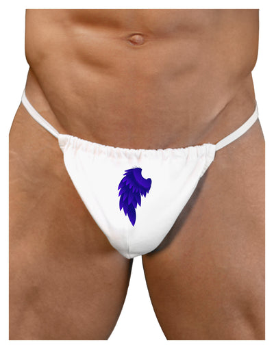 Single Left Dark Angel Wing Design - Couples Mens G-String Underwear-Mens G-String-LOBBO-White-Small/Medium-Davson Sales