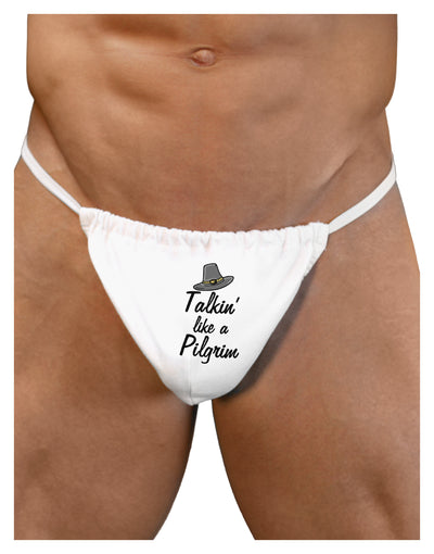 Talkin Like a Pilgrim Mens G-String Underwear-Mens G-String-LOBBO-White-Small/Medium-Davson Sales