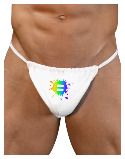 Equal Rainbow Paint Splatter Mens G-String Underwear by TooLoud-Mens G-String-LOBBO-White-Small/Medium-Davson Sales