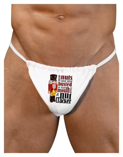 More Nuts Busted - Your Mouth Mens G-String Underwear by LOBBO-Mens G-String-LOBBO-White-Small/Medium-Davson Sales