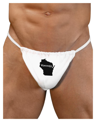 Wisconsin - United States Shape Mens G-String Underwear-Mens G-String-LOBBO-White-Small/Medium-Davson Sales