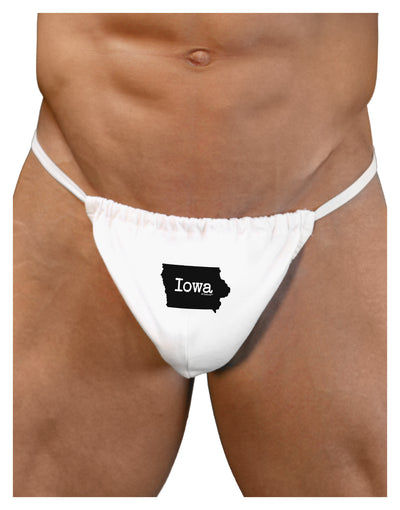 Iowa - United States Shape Mens G-String Underwear by TooLoud-Mens G-String-LOBBO-White-Small/Medium-Davson Sales