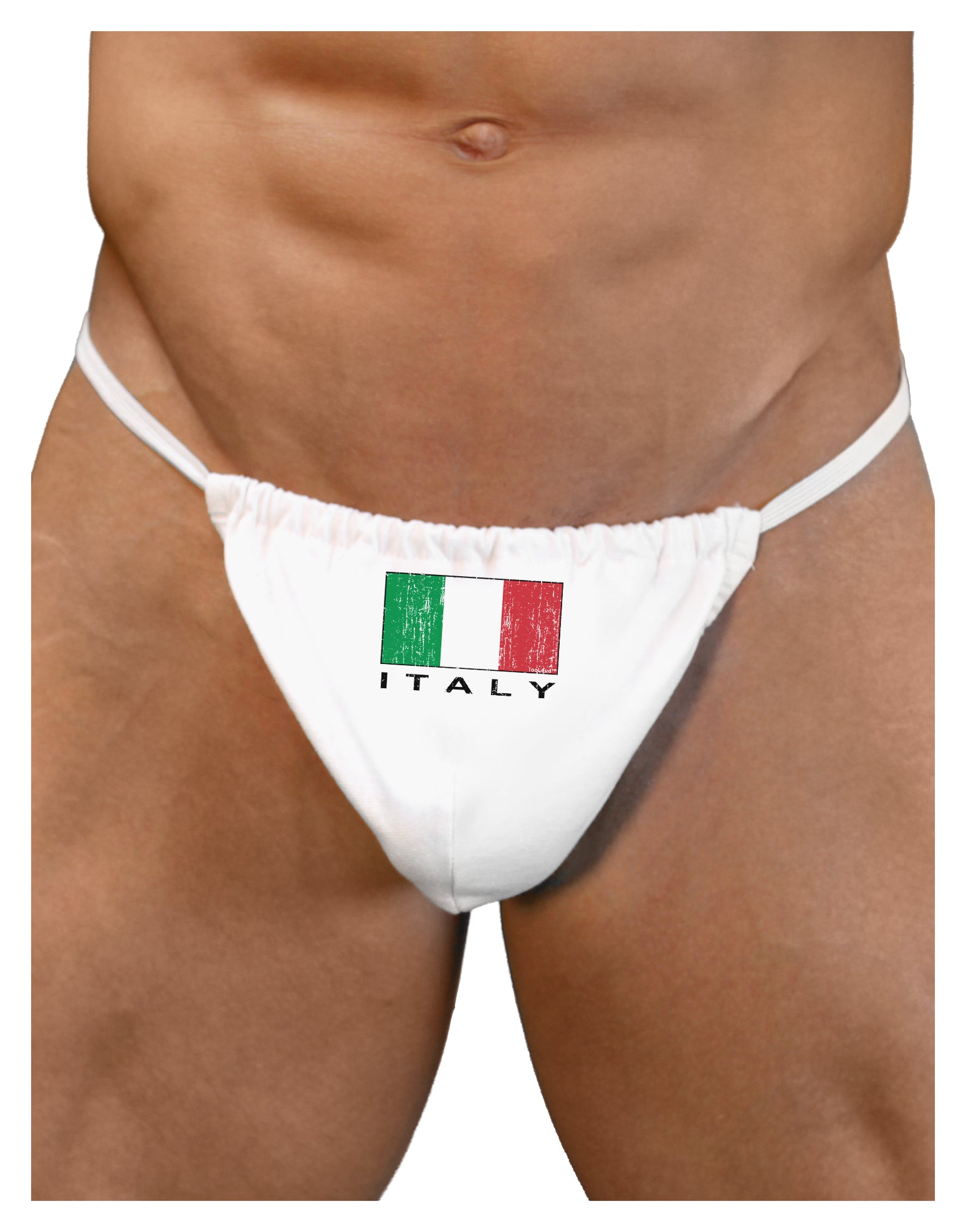 Italian Flag - Italy Text Distressed Mens G-String Underwear by TooLoud