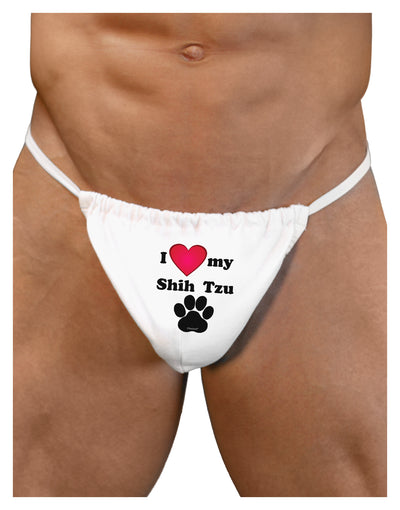 I Heart My Shih Tzu Mens G-String Underwear by TooLoud-Mens G-String-LOBBO-White-Small/Medium-Davson Sales