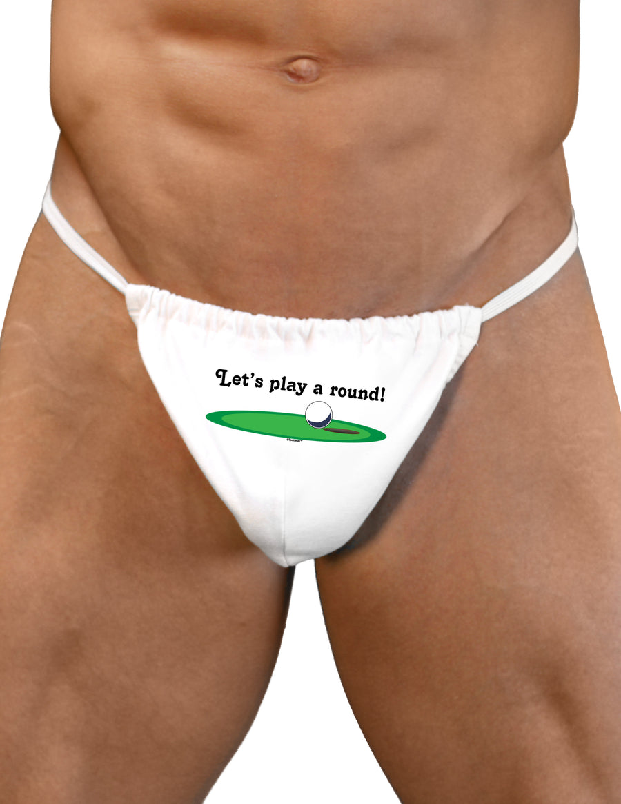 Let's Play a Round Mens G-String Underwear-Mens G-String-LOBBO-White-Small/Medium-Davson Sales