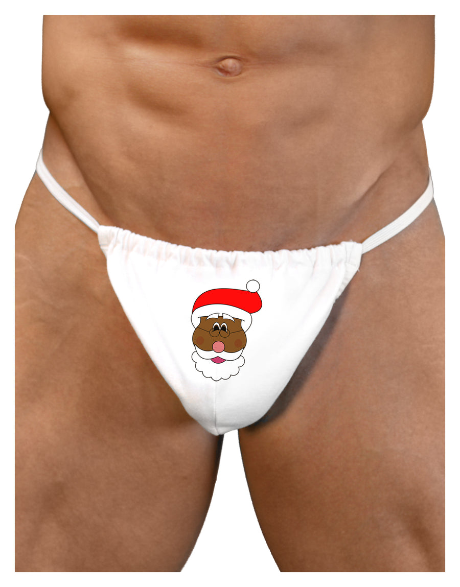 Black Santa Claus Face Christmas Mens G-String Underwear-Mens G-String-LOBBO-White-Small/Medium-Davson Sales