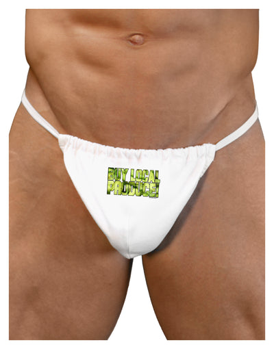 Buy Local - Jalapenos Text Mens G-String Underwear-Mens G-String-LOBBO-White-Small/Medium-Davson Sales