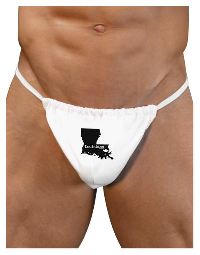 Louisiana - United States Shape Mens G-String Underwear by TooLoud-Mens G-String-LOBBO-White-Small/Medium-Davson Sales