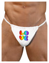 Rainbow LOVE Text Mens G-String Underwear by TooLoud-Mens G-String-TooLoud-White-Small/Medium-Davson Sales