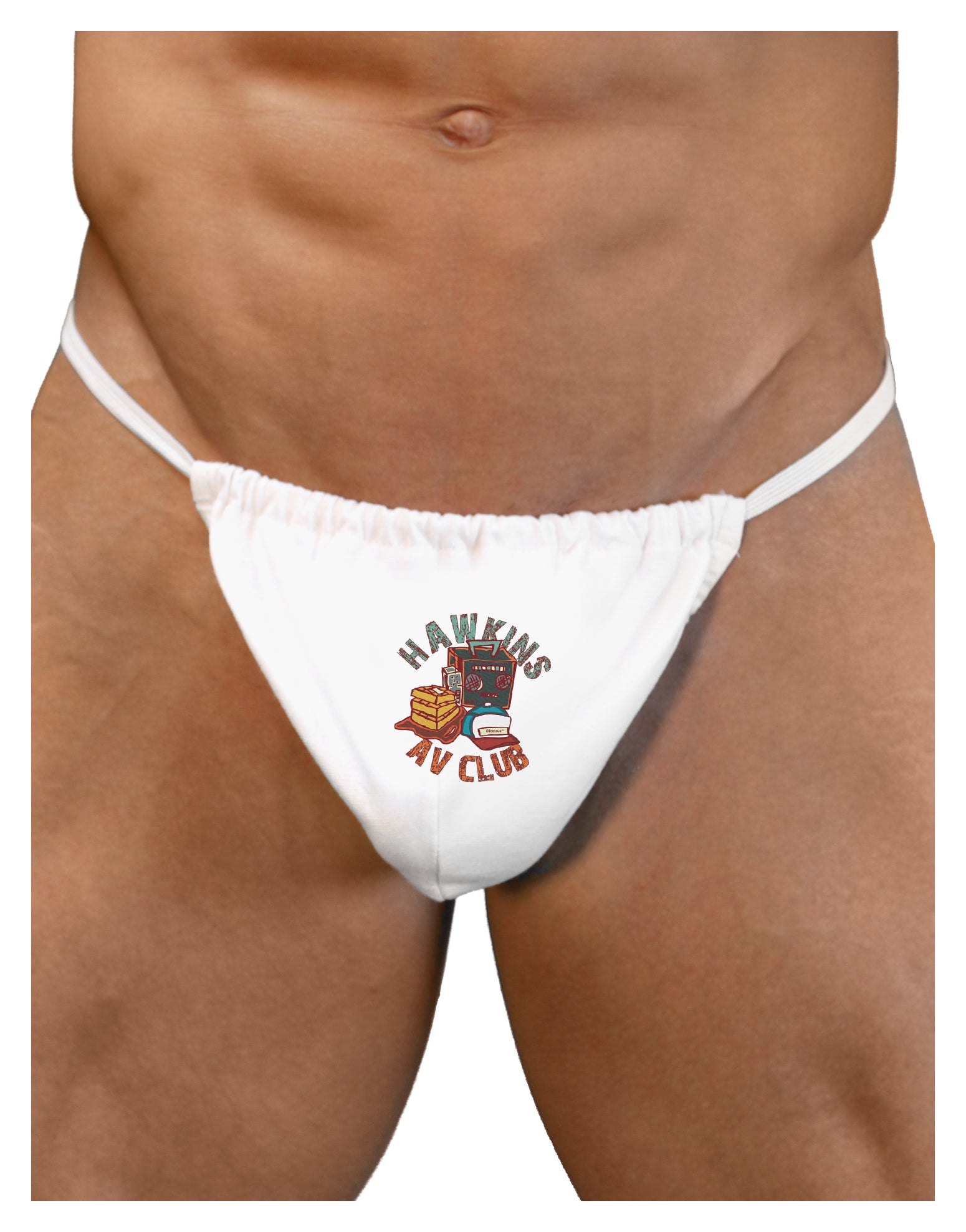 TooLoud Hawkins AV Club Mens G-String Underwear-Mens G-String-LOBBO-White-Small/Medium-Davson Sales