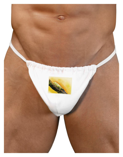 Iguana Watercolor Mens G-String Underwear-Mens G-String-LOBBO-White-Small/Medium-Davson Sales