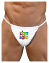 Love Is Love Lesbian Pride Mens G-String Underwear-Mens G-String-LOBBO-White-Small/Medium-Davson Sales