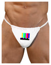Color Bars Test Signal Mens G-String Underwear-Mens G-String-LOBBO-White-Small/Medium-Davson Sales