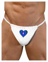 Water Droplet Heart Blue Mens G-String Underwear by TooLoud-Mens G-String-LOBBO-White-Small/Medium-Davson Sales