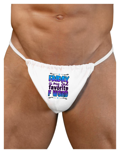 Friday - 2nd Favorite F Word Mens G-String Underwear-Mens G-String-LOBBO-White-Small/Medium-Davson Sales