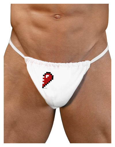 Couples Pixel Heart Design - Right Mens G-String Underwear by TooLoud-Mens G-String-LOBBO-White-Small/Medium-Davson Sales