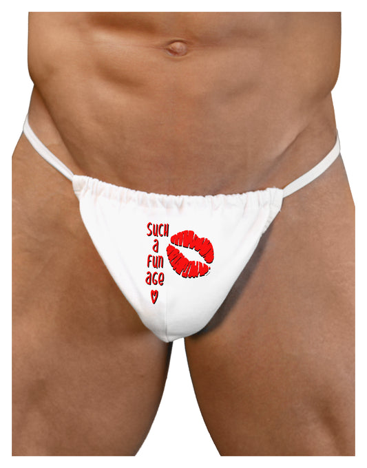 Such a Fun Age Kiss Lips Mens G-String Underwear-Mens G-String-LOBBO-White-Small/Medium-Davson Sales