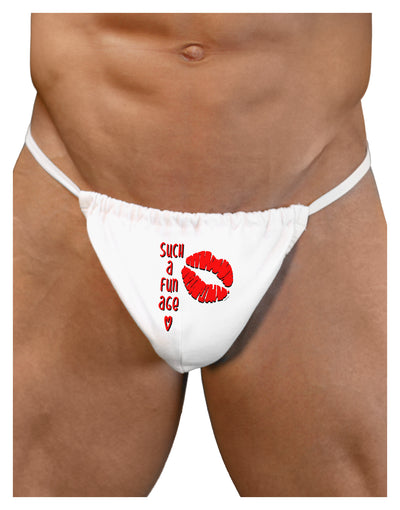 Such a Fun Age Kiss Lips Mens G-String Underwear-Mens G-String-LOBBO-White-Small/Medium-Davson Sales