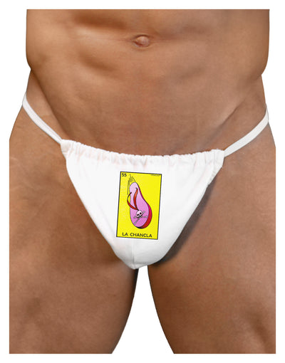 La Chancla Loteria Solid Mens G-String Underwear by LOBBO-Mens G-String-LOBBO-White-Small/Medium-Davson Sales