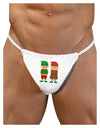 Cute Elf Couple Christmas Mens G-String Underwear-Mens G-String-LOBBO-White-Small/Medium-Davson Sales