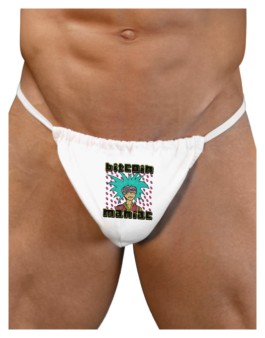 Bitcoin Maniac Crypto Mens G-String Underwear-Mens G-String-LOBBO-White-Small/Medium-Davson Sales