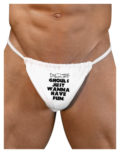 Ghouls Just Wanna Have Fun Mens G-String Underwear-Mens G-String-LOBBO-White-Small/Medium-Davson Sales