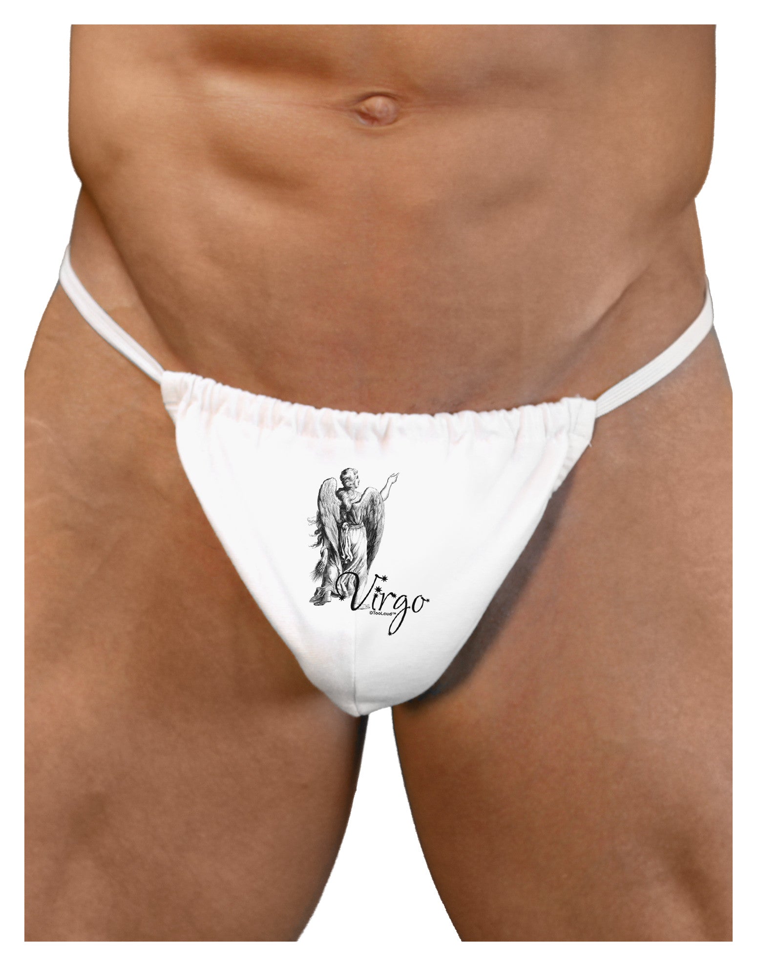 Virgo Illustration Mens G-String Underwear-Mens G-String-LOBBO-White-Small/Medium-Davson Sales