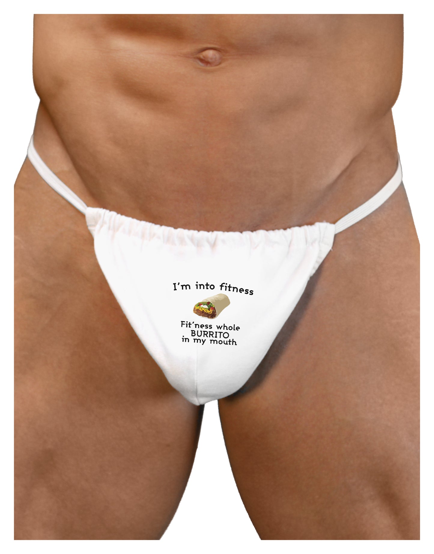 I'm Into Fitness Burrito Funny Mens G-String Underwear by TooLoud-Mens G-String-LOBBO-White-Small/Medium-Davson Sales