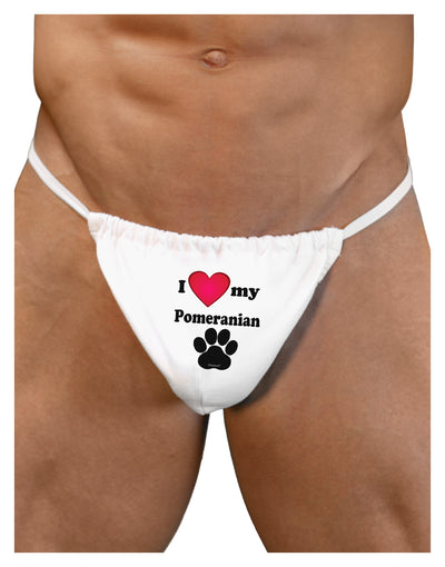 I Heart My Pomeranian Mens G-String Underwear by TooLoud-Mens G-String-LOBBO-White-Small/Medium-Davson Sales