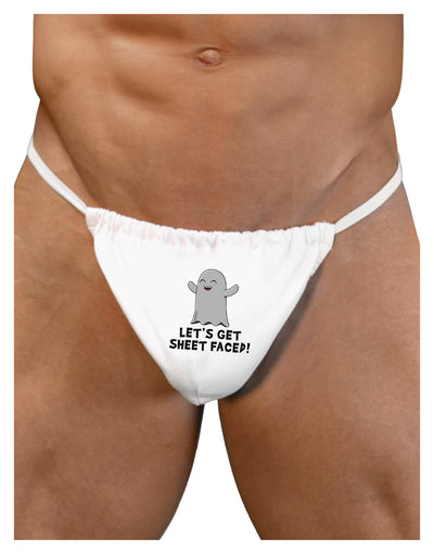Let's Get Sheet Faced Mens G-String Underwear by TooLoud-Mens G-String-LOBBO-White-Small/Medium-Davson Sales
