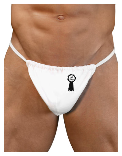 Number One Dad Award Ribbon Mens G-String Underwear-Mens G-String-LOBBO-White-Small/Medium-Davson Sales