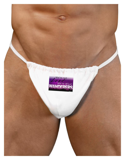 We're All Just Wanderers Mens G-String Underwear-Mens G-String-LOBBO-White-Small/Medium-Davson Sales