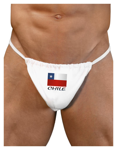 Chile Flag Mens G-String Underwear-Mens G-String-LOBBO-White-Small/Medium-Davson Sales