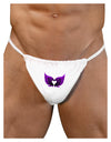 Cute Dark Angel Wings Black and Purple Heart Mens G-String Underwear-Mens G-String-LOBBO-White-Small/Medium-Davson Sales