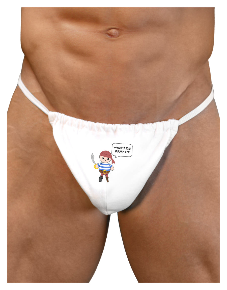 Where's the Booty At - Petey the Pirate Mens G-String Underwear-Mens G-String-LOBBO-White-Small/Medium-Davson Sales