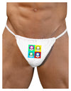 Clown Face Pop Art 2 Mens G-String Underwear-Mens G-String-LOBBO-White-Small/Medium-Davson Sales