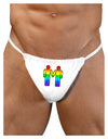 Rainbow Gay Men Holding Hands Mens G-String Underwear-LOBBO-White-Small/Medium-Davson Sales