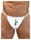 TooLoud Wizard Tie Green and Silver Mens G-String Underwear-Mens G-String-LOBBO-White-Small/Medium-Davson Sales