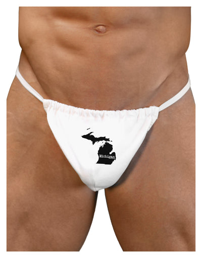 Michigan - United States Shape Mens G-String Underwear-Mens G-String-LOBBO-White-Small/Medium-Davson Sales