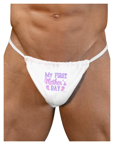 My First Mother's Day - Baby Feet - Pink Mens G-String Underwear by TooLoud-Mens G-String-LOBBO-White-Small/Medium-Davson Sales