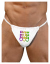 Throw Me The Beads - Mardi Gras Mens G-String Underwear by TooLoud-Mens G-String-TooLoud-White-Small/Medium-Davson Sales