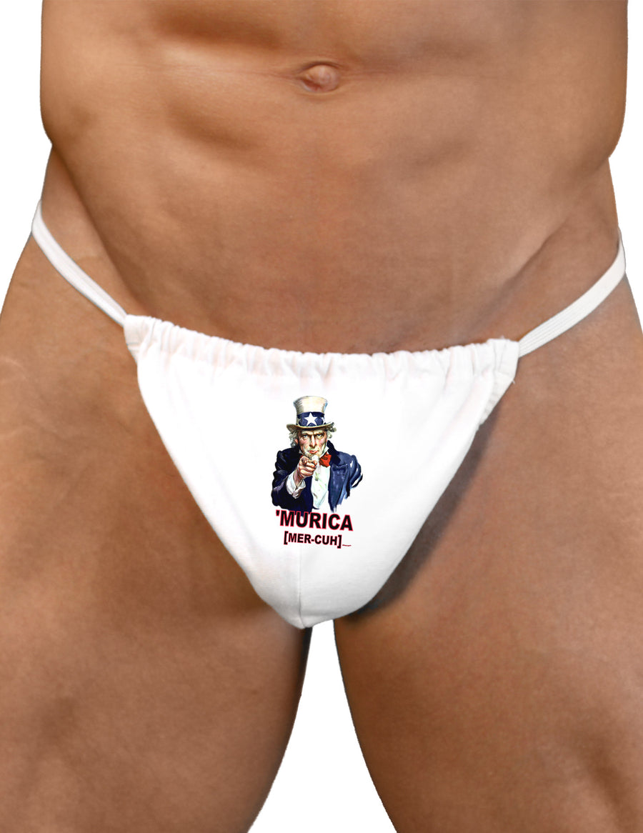 Uncle Sam Merica Mens G-String Underwear-Mens G-String-LOBBO-White-Small/Medium-Davson Sales