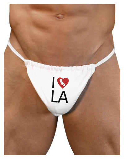 I Heart Los Angeles Mens G-String Underwear-Mens G-String-LOBBO-White-Small/Medium-Davson Sales