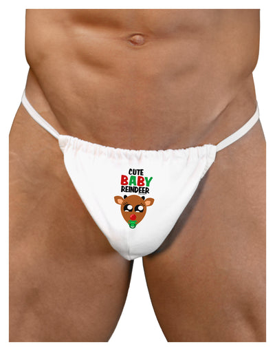 Cute Baby Reindeer Matching Deer Mens G-String Underwear-Mens G-String-LOBBO-White-Small/Medium-Davson Sales