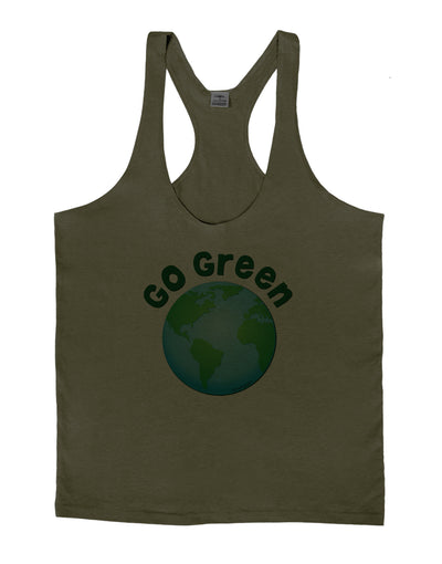 Go Green - Planet Earth Mens String Tank Top-Men's String Tank Tops-LOBBO-Army-Green-Small-Davson Sales