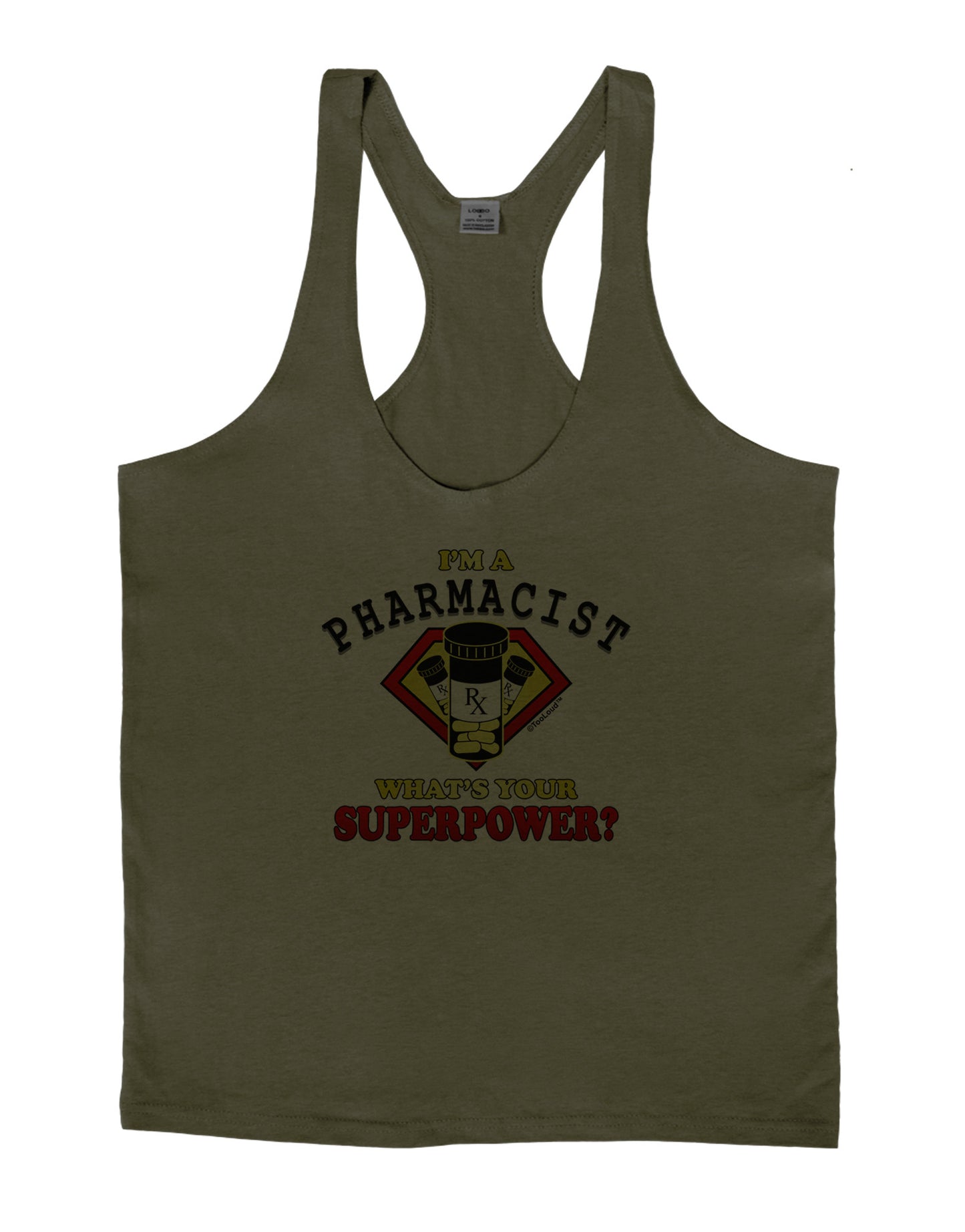 Pharmacist - Superpower Mens String Tank Top-Men's String Tank Tops-LOBBO-Army-Green-Small-Davson Sales