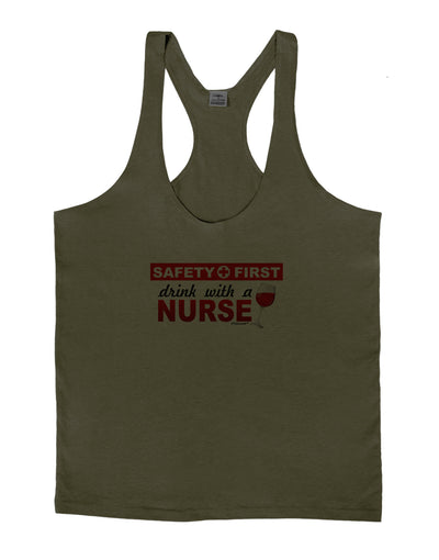 Drink With A Nurse Mens String Tank Top-Men's String Tank Tops-LOBBO-Army-Green-Small-Davson Sales