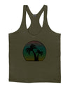 Palm Trees Silhouette - Beach Sunset Design Mens String Tank Top-Men's String Tank Tops-LOBBO-Army-Green-Small-Davson Sales